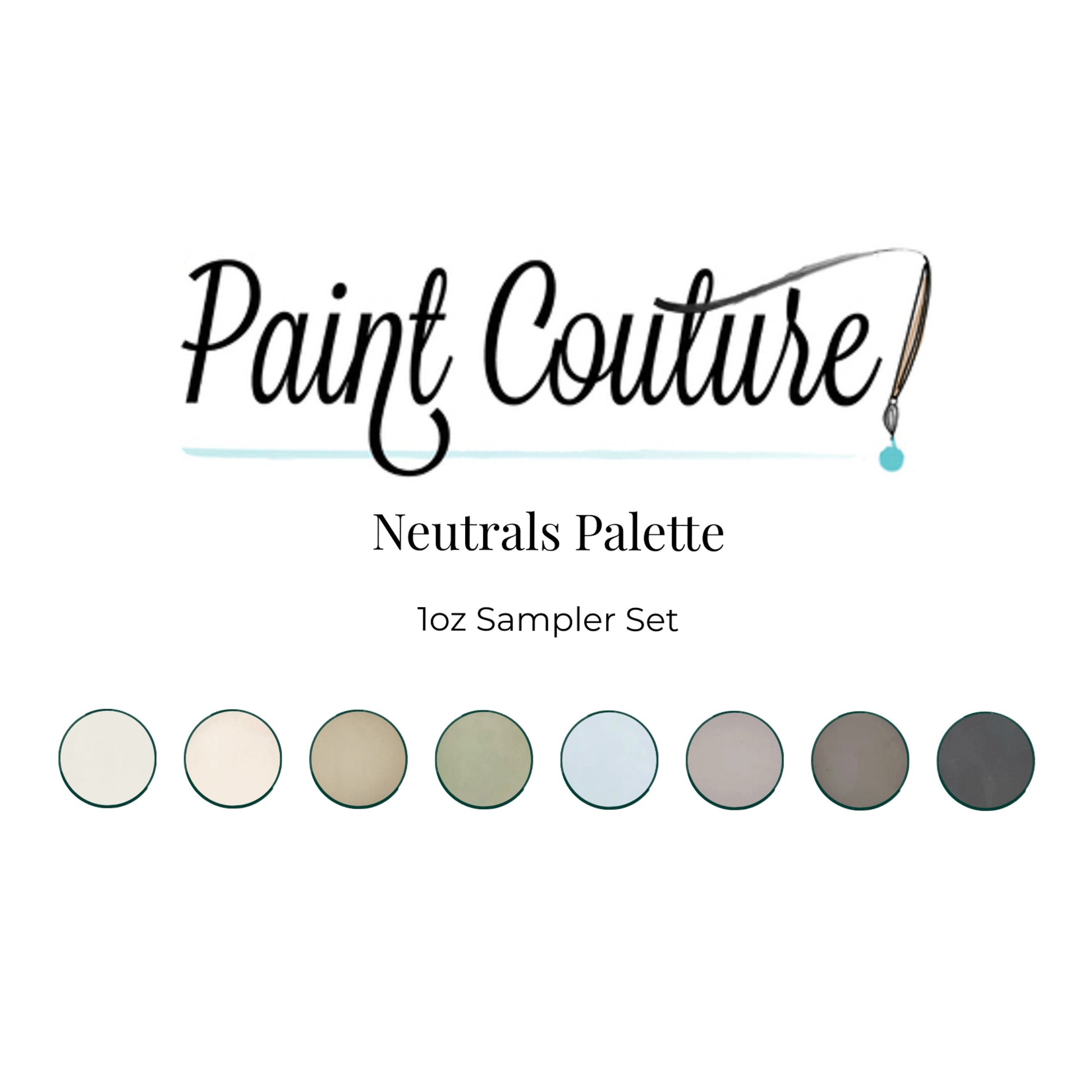 Paint Couture Neutrals Palette Paint Sampler - Set 8 1oz Colors