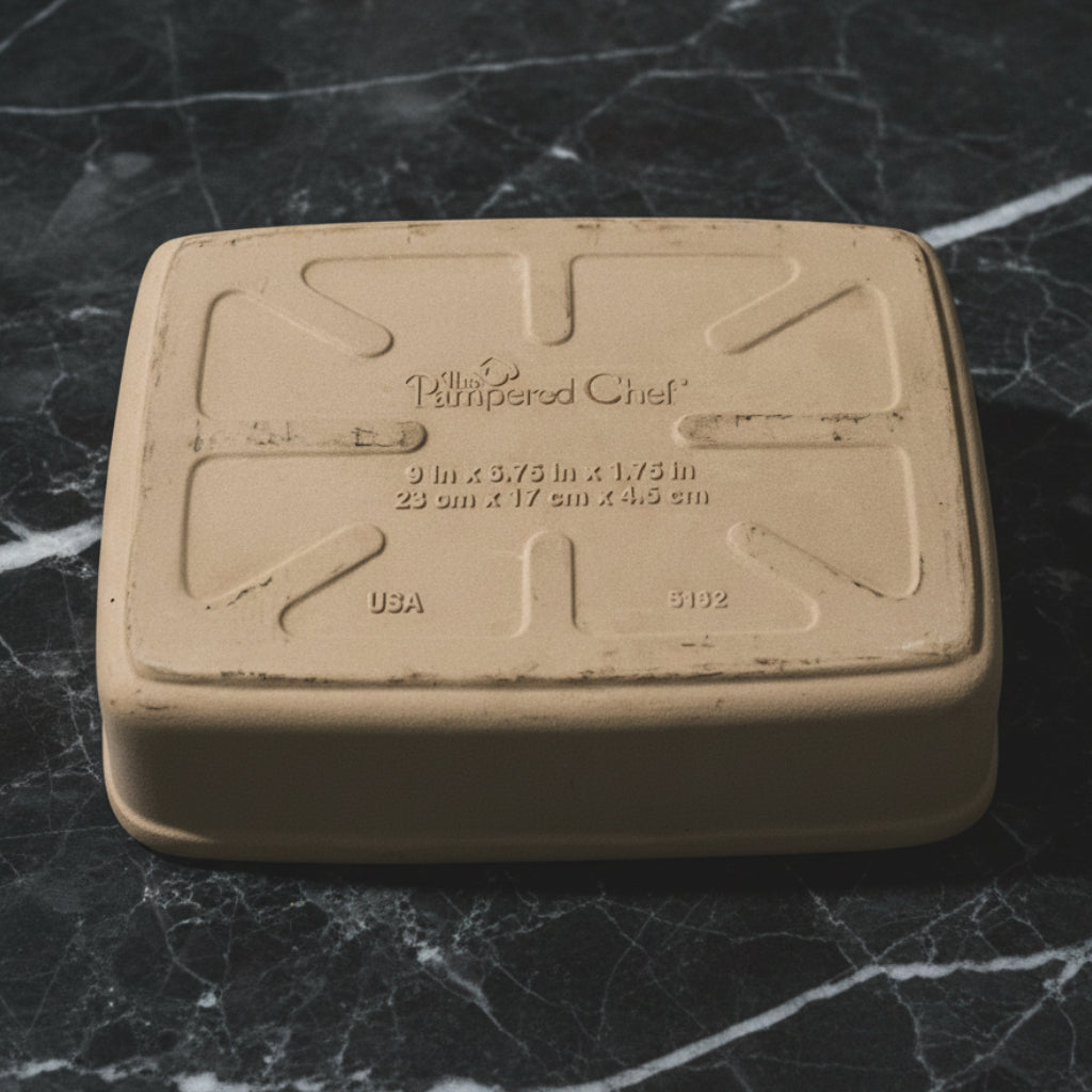 Pampered Chef Ridged Stoneware Baking Dish No 5112 - Made in USA