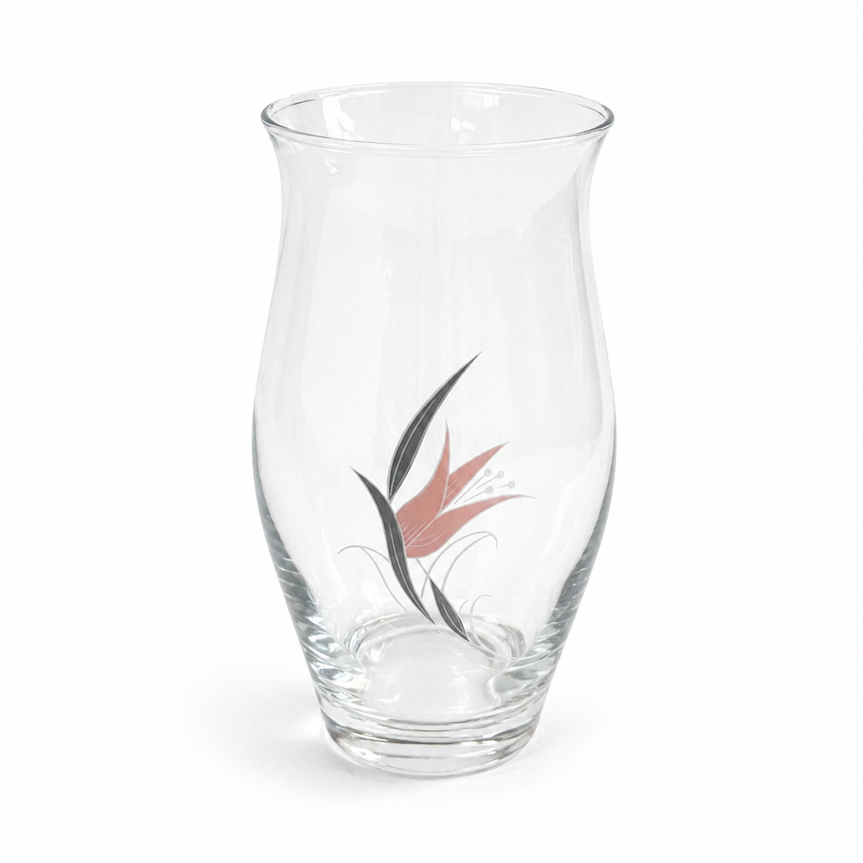 Vintage Pasabahce 8” Tall Clear Glass Lily Vase – Crated in Turkey