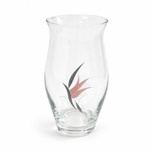 Vintage Pasabahce 8” Tall Clear Glass Lily Vase – Crated in Turkey