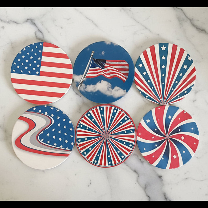 Patriotic Ceramic Coasters - Set of 6