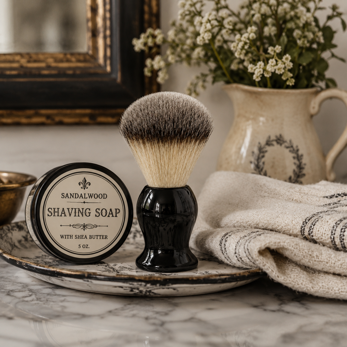 Rockwell Razors Synthetic Shaving Brush with Black Acrylic Handle