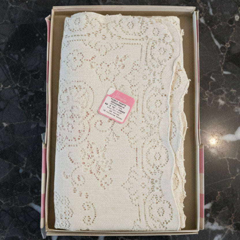 Vintage Scranton Princedale Tablecloth | Ivory 54x72 Cotton Linen USA