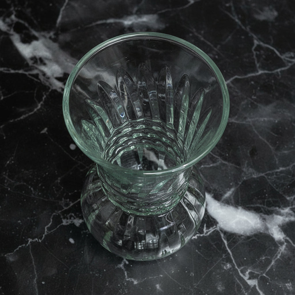 Vintage Indiana Glass Swirl Optic Vase - 1960s