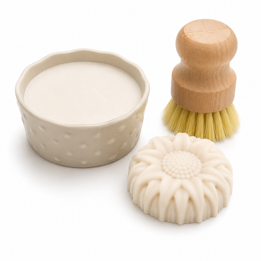 Solid Dish Soap in Ceramic Ramekin - Rosemary Sage & Eco-Friendly