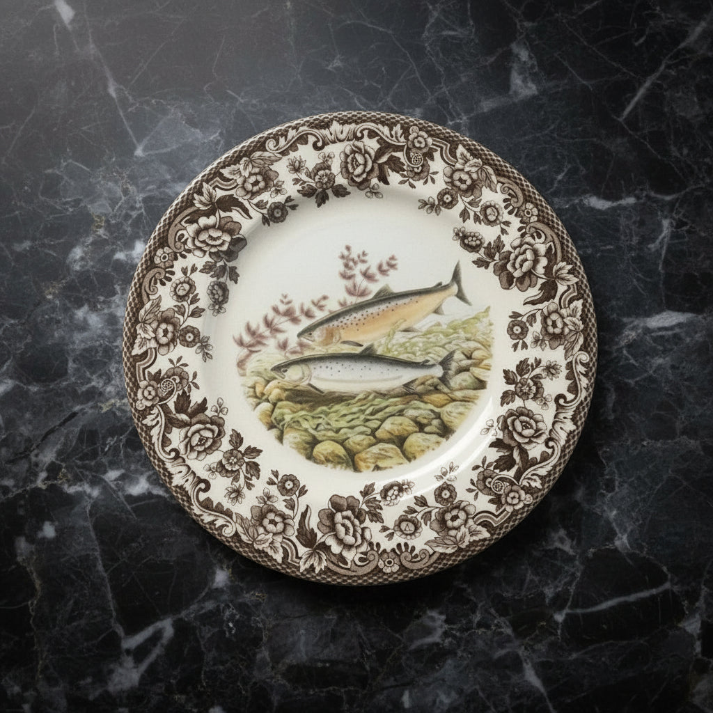 Spode Woodland North American Pacific Salmon Small Plate