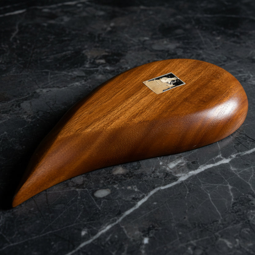 1970s Monkey Pod Wood Teardrop Tray with Two Compartments Philippines