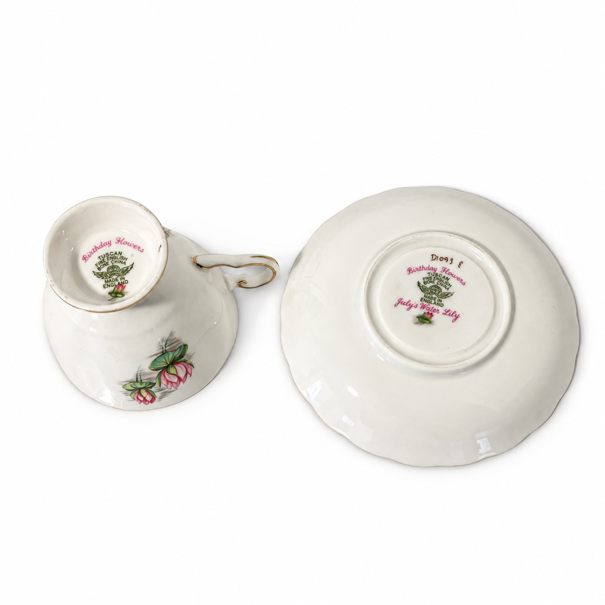 Vintage Tuscan July Water Lily Teacup and Saucer – Birthday Flowers