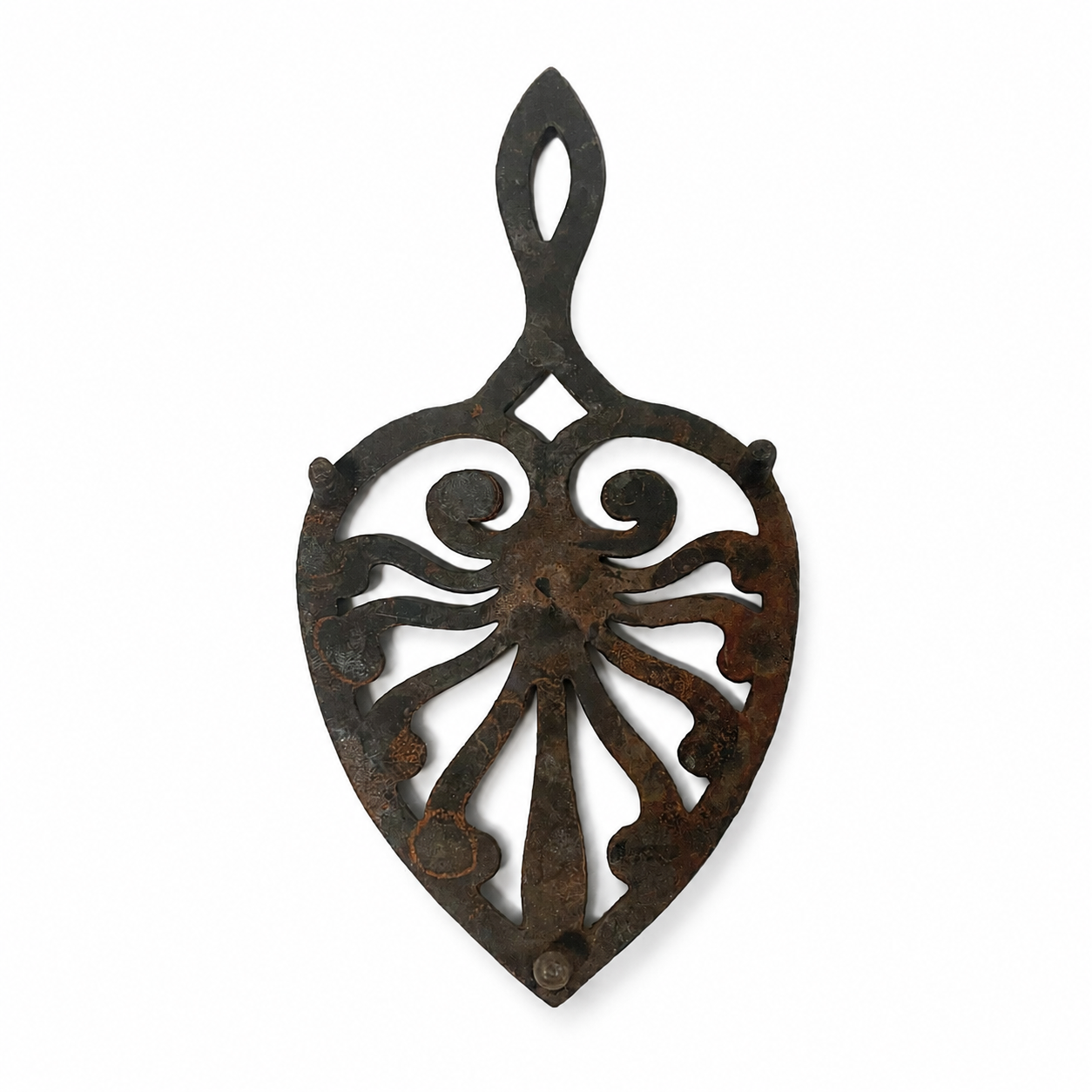 Vintage Cast Iron Heart Shaped Trivet - Black Decorative Hot Plate