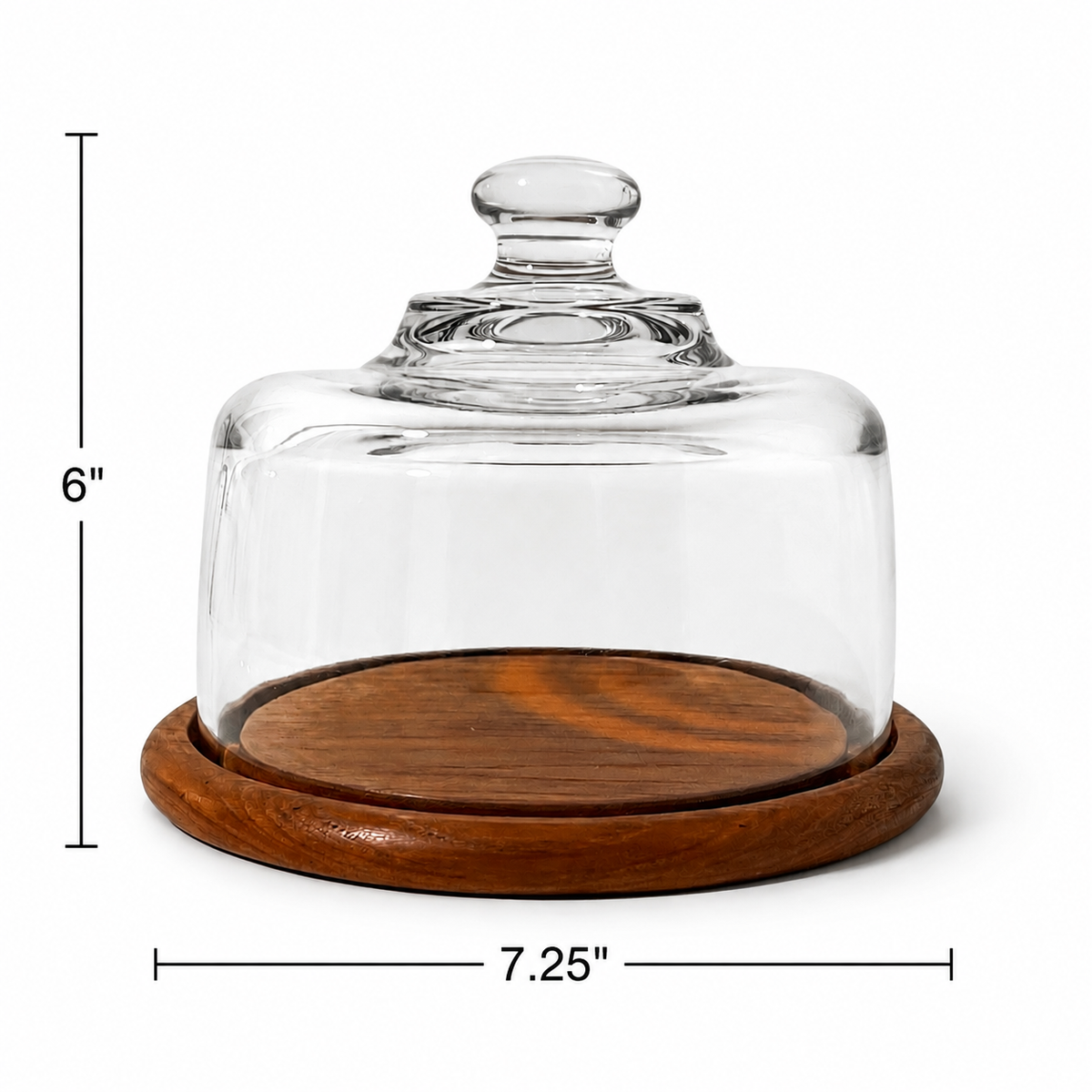 Vintage Glass Cheese Cloche with Wood Base - Classic Entertaining