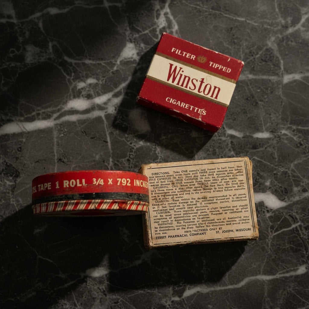 Vintage Packaging Set - Winston, Texcel Tape, Zerbst's Cold Capusles