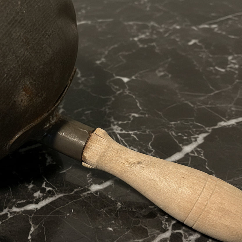 Antique Grain Scoop with Wood Handle - Primitive Metal Farm Tool USA