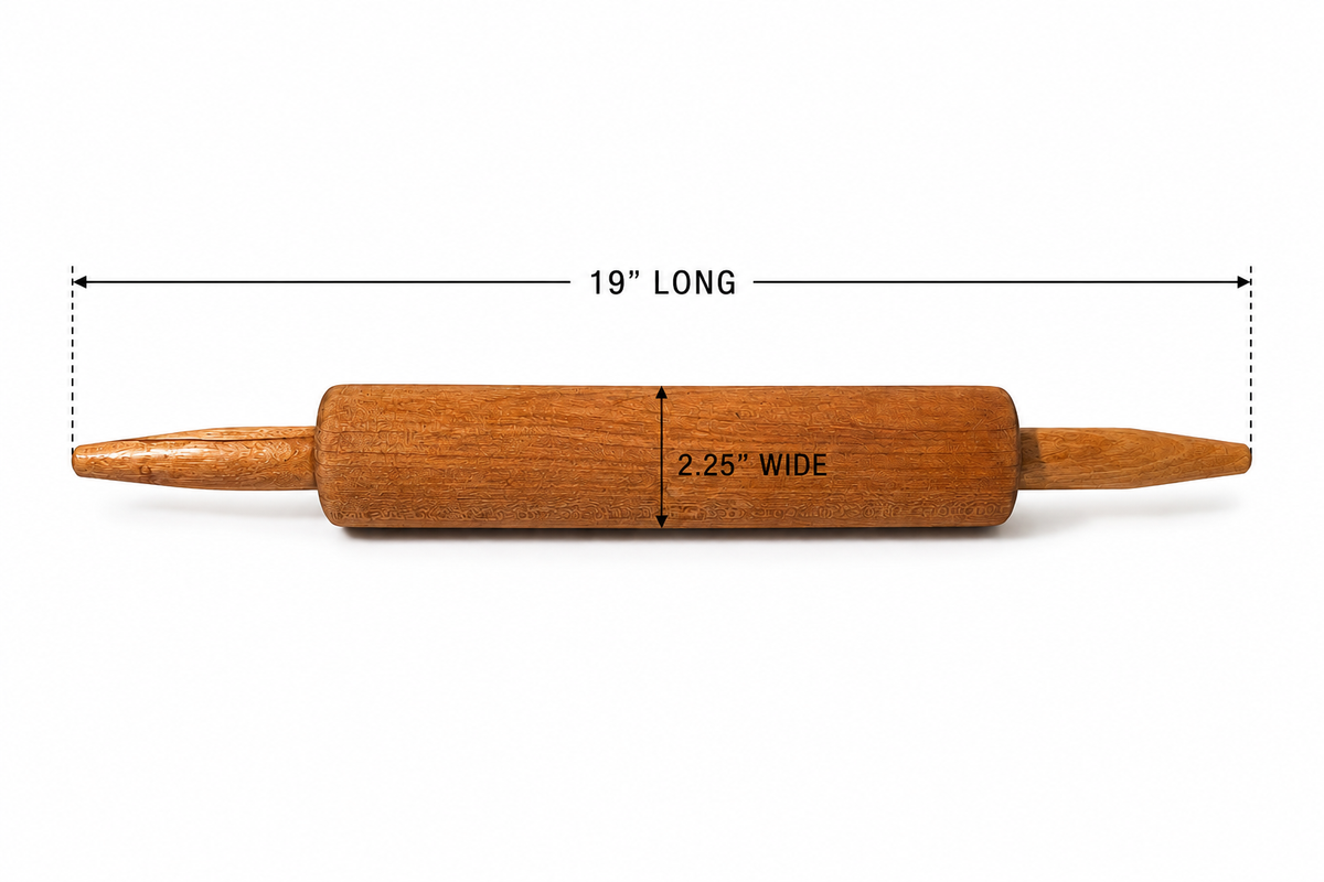 Vintage Wood Rolling Pin 19” - Rustic Farmhouse Kitchen Baking Tool