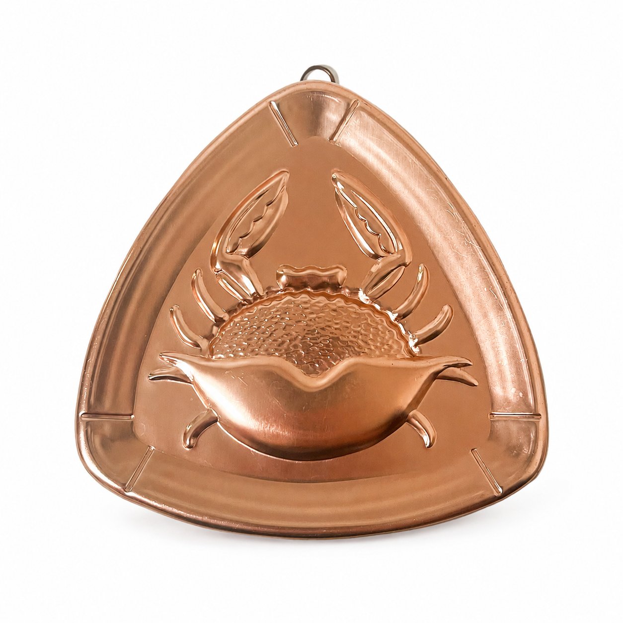 1970s West Bend Copper-Tone Aluminum Crab Mold - Vintage Coastal Decor