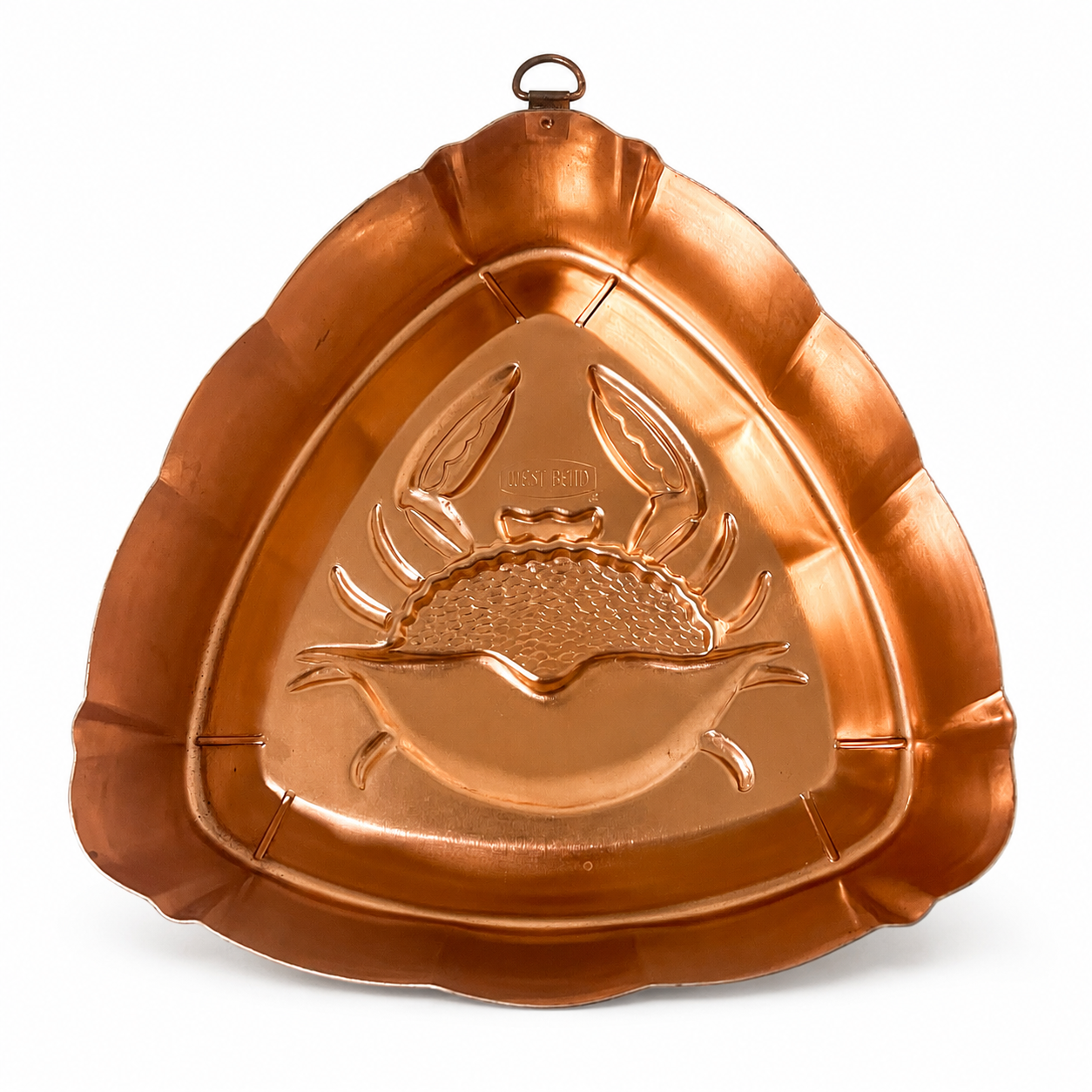 1970s West Bend Copper-Tone Aluminum Crab Mold - Vintage Coastal Decor