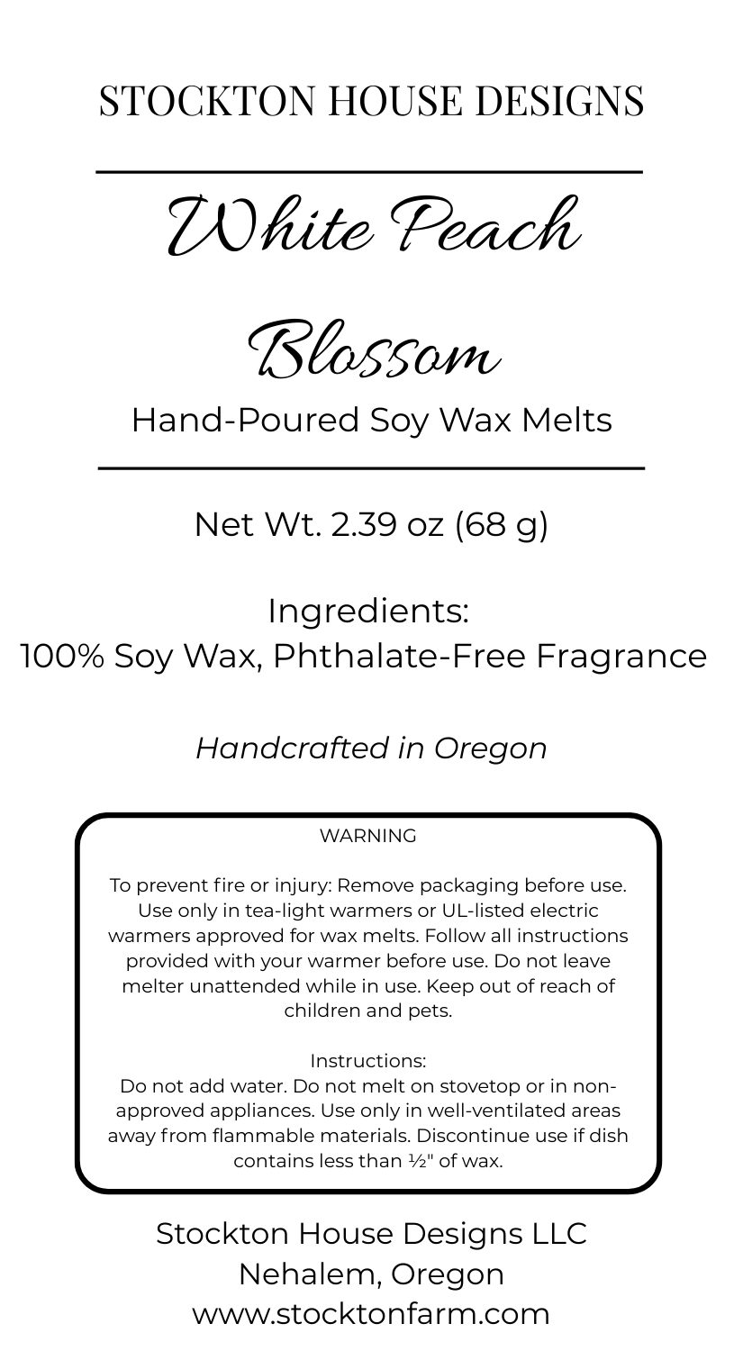 White Peach Blossom Wax Melts