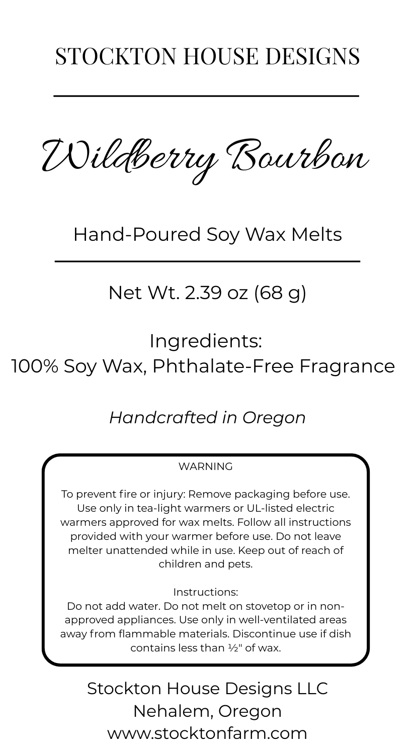Wildberry Bourbon Soy Wax Melts
