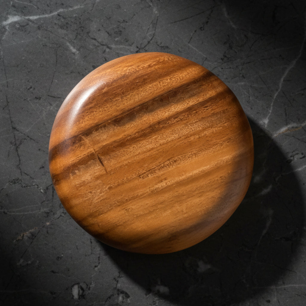 Vintage Solid Wood Bowl - 11.5 Inch Brown Farmhouse Tableware