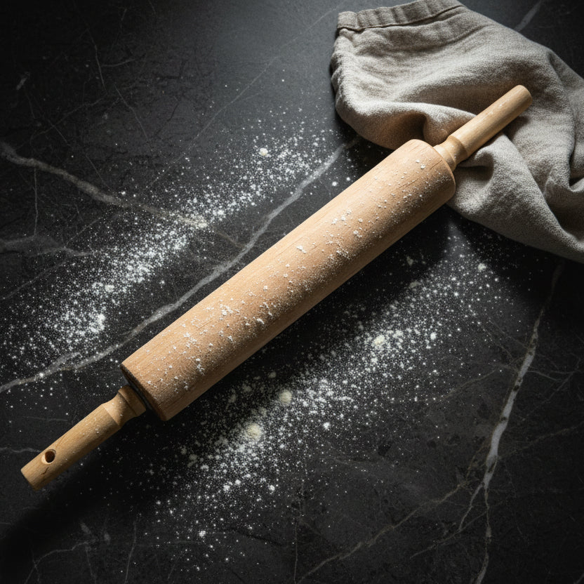 Solid Wood Rolling Pin 17.5” - Rustic Farmhouse Kitchen Baking Tool