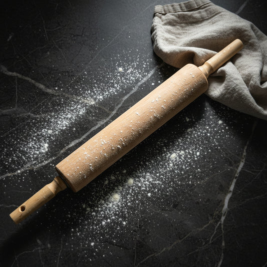 Solid Wood Rolling Pin 17.5” - Rustic Farmhouse Kitchen Baking Tool