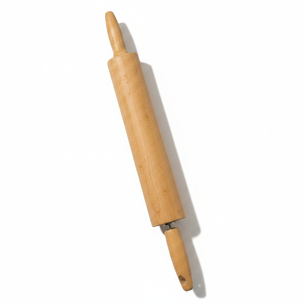 Solid Wood Rolling Pin - 17 Inch Wooden Dough Roller Kitchen Tool