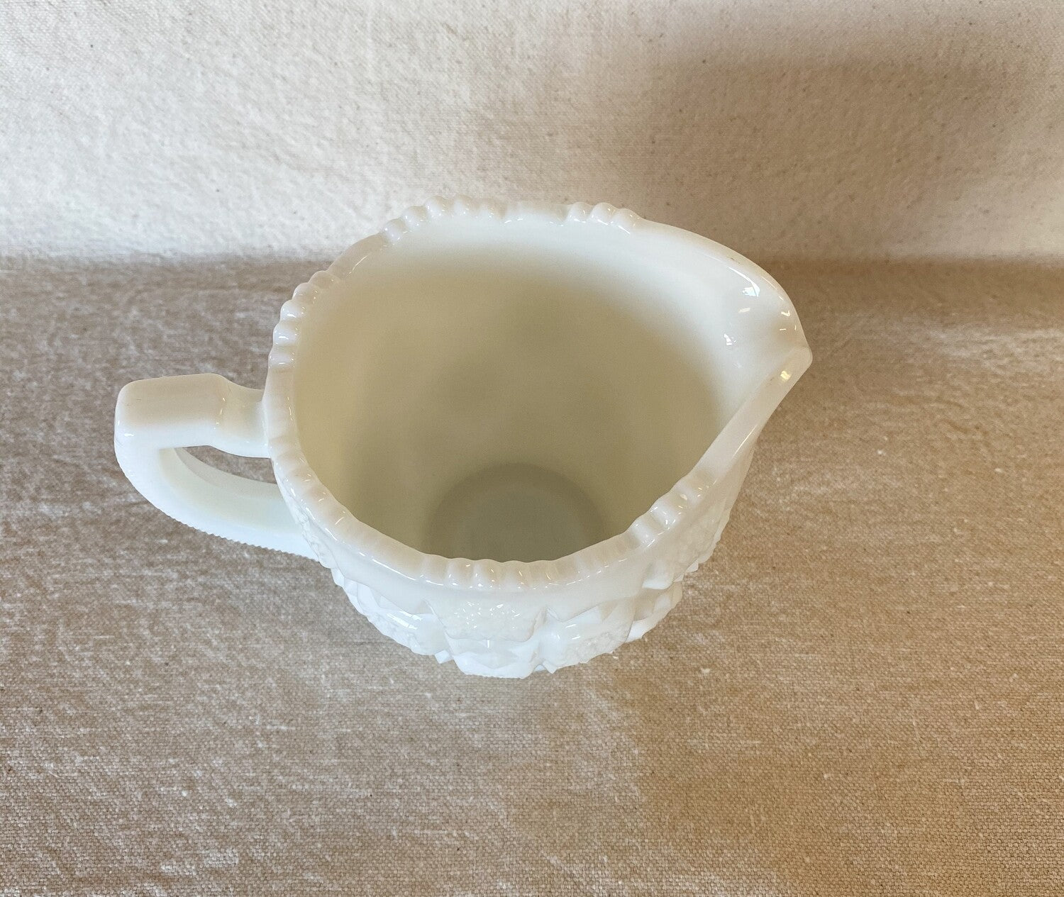 1940s Old Quilt Milk Glass Creamer by Westmoreland-Westmoreland-Milk Glass-Stockton Farm
