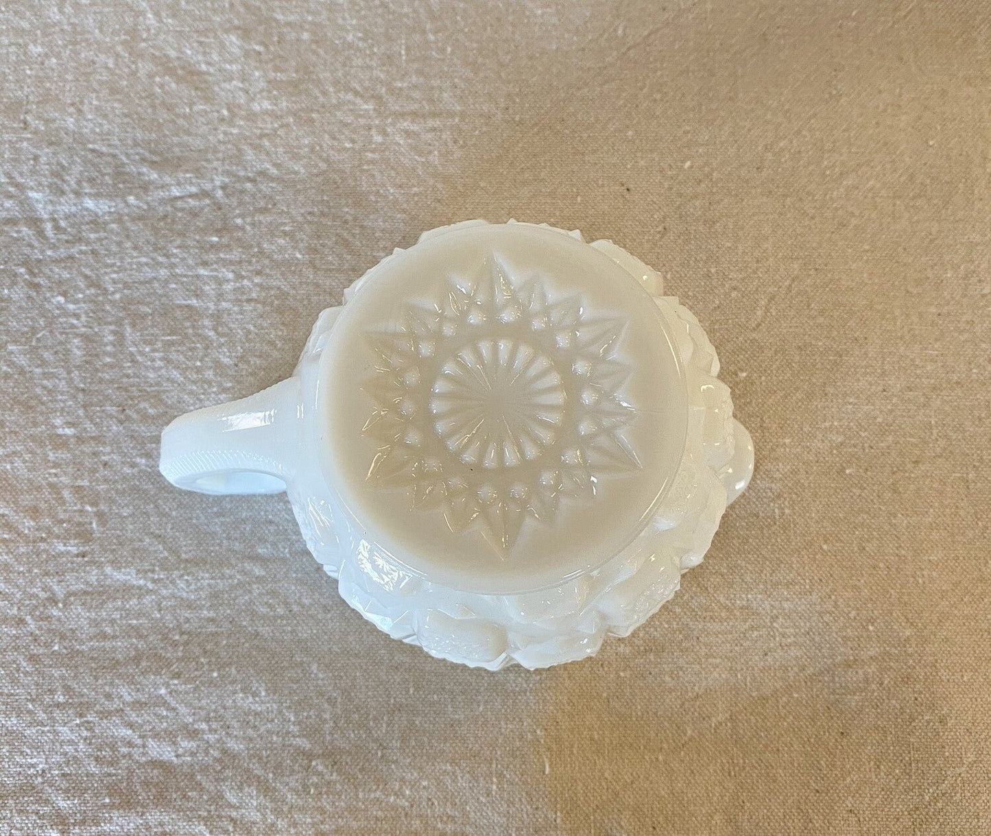 1940s Old Quilt Milk Glass Creamer by Westmoreland-Westmoreland-Milk Glass-Stockton Farm