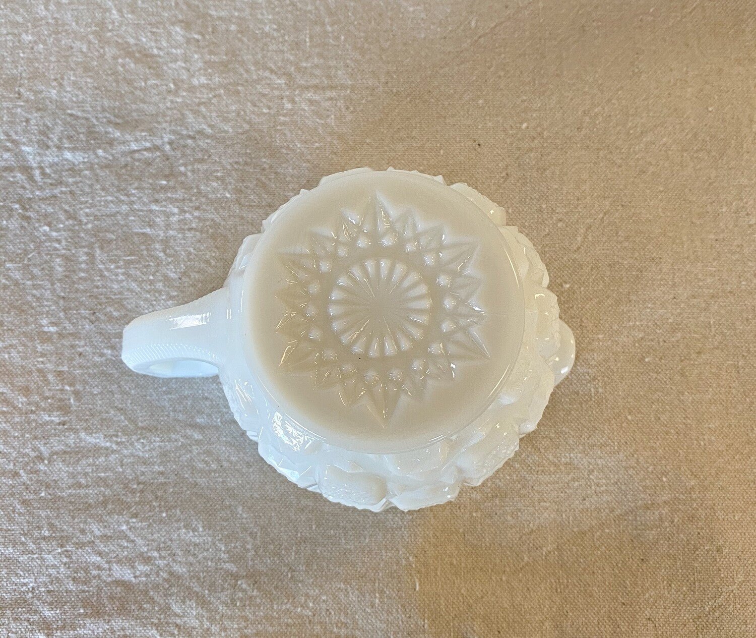 1940s Old Quilt Milk Glass Creamer by Westmoreland-Westmoreland-Milk Glass-Stockton Farm