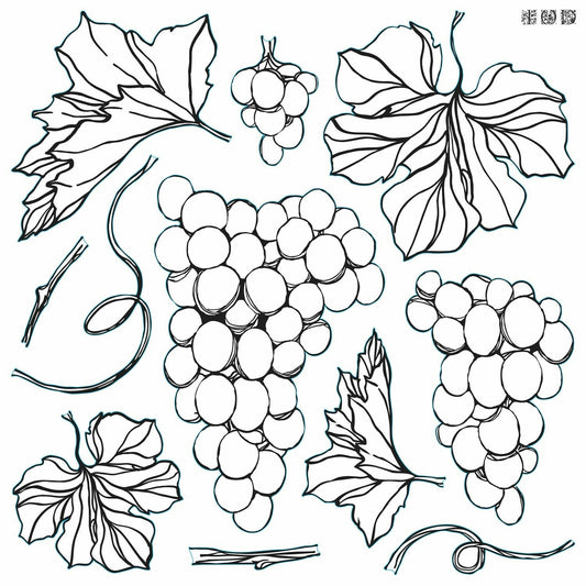 IOD Grapes Decor Stamp by Iron Orchid Designs - 12"x12" Silicone