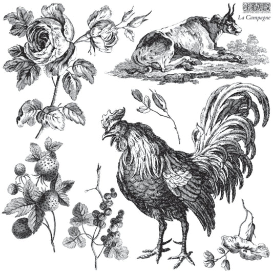 IOD La Campagne Decor Stamp by Iron Orchid Designs - Two Sheet Set