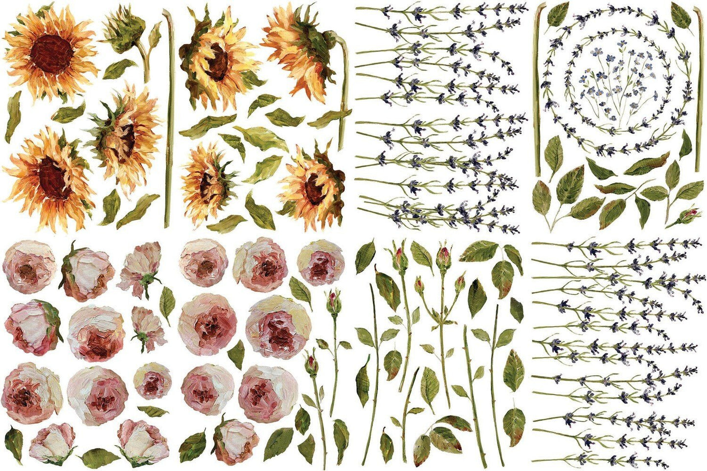 IOD Painterly Florals Decor Transfer - Iron Orchid Designs