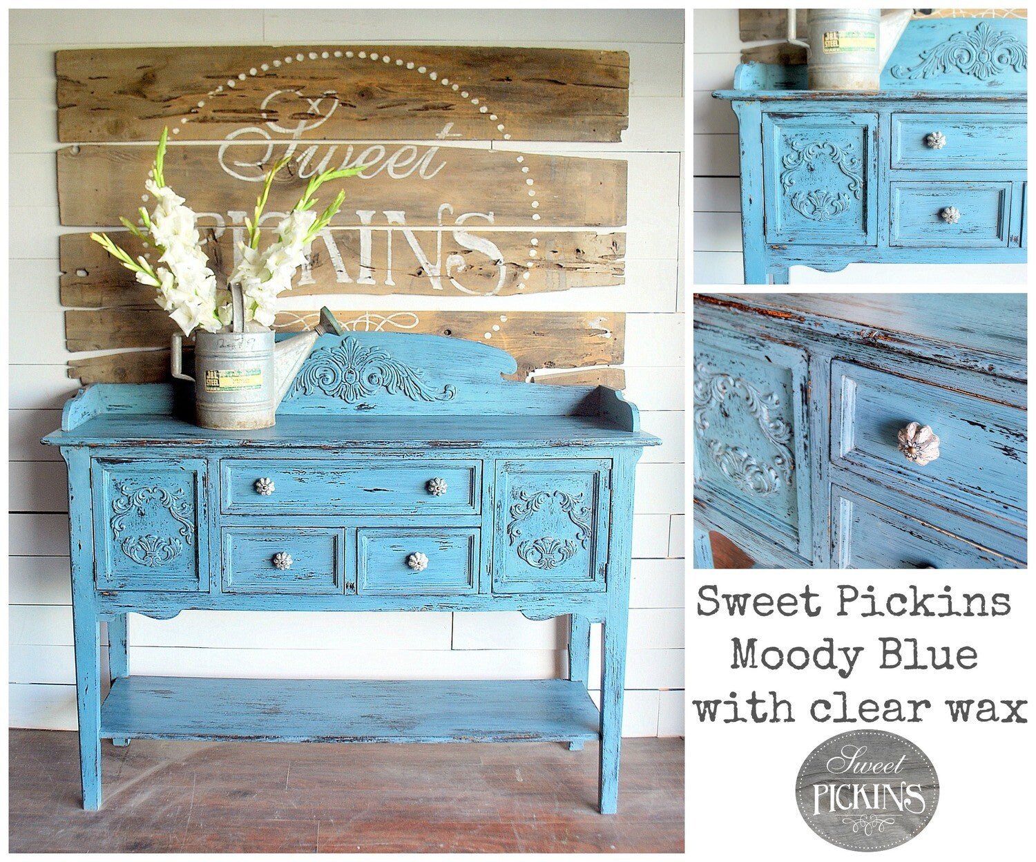 Sweet Pickins Moody Blue Milk Paint - Food Safe, Non-Toxic & VOC Free