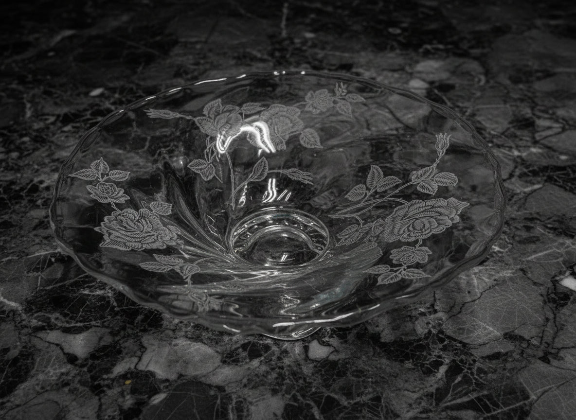 1950s Heisey Rose Open Jam Jelly Server