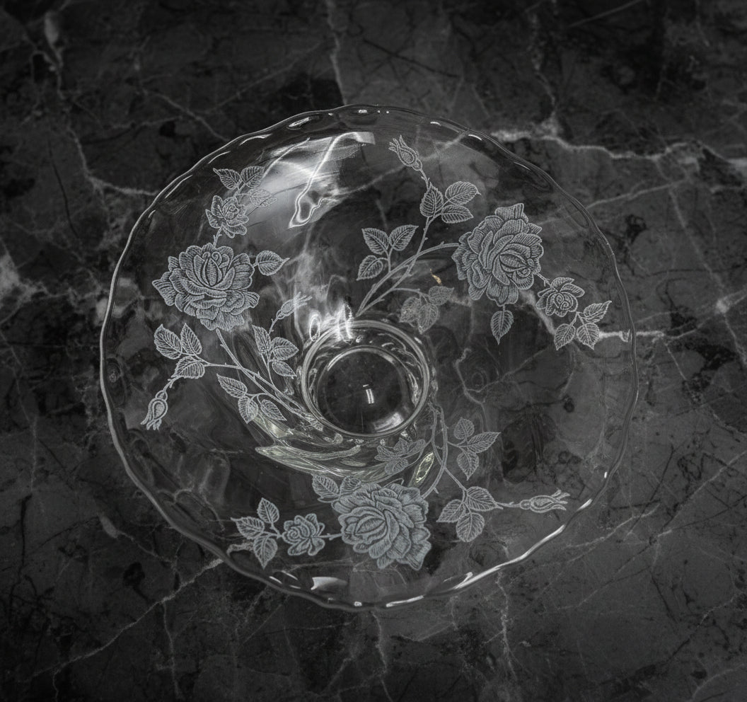 1950s Heisey Rose Open Jam Jelly Server