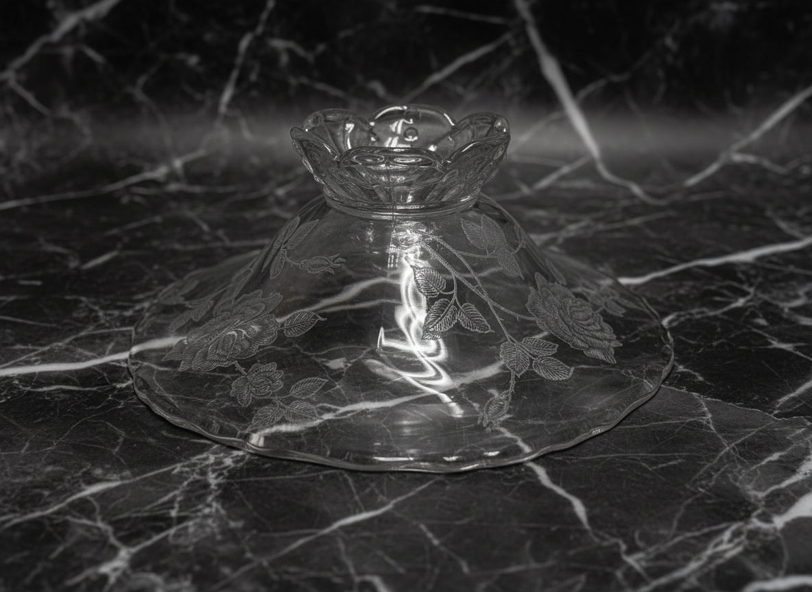 1950s Heisey Rose Open Jam Jelly Server