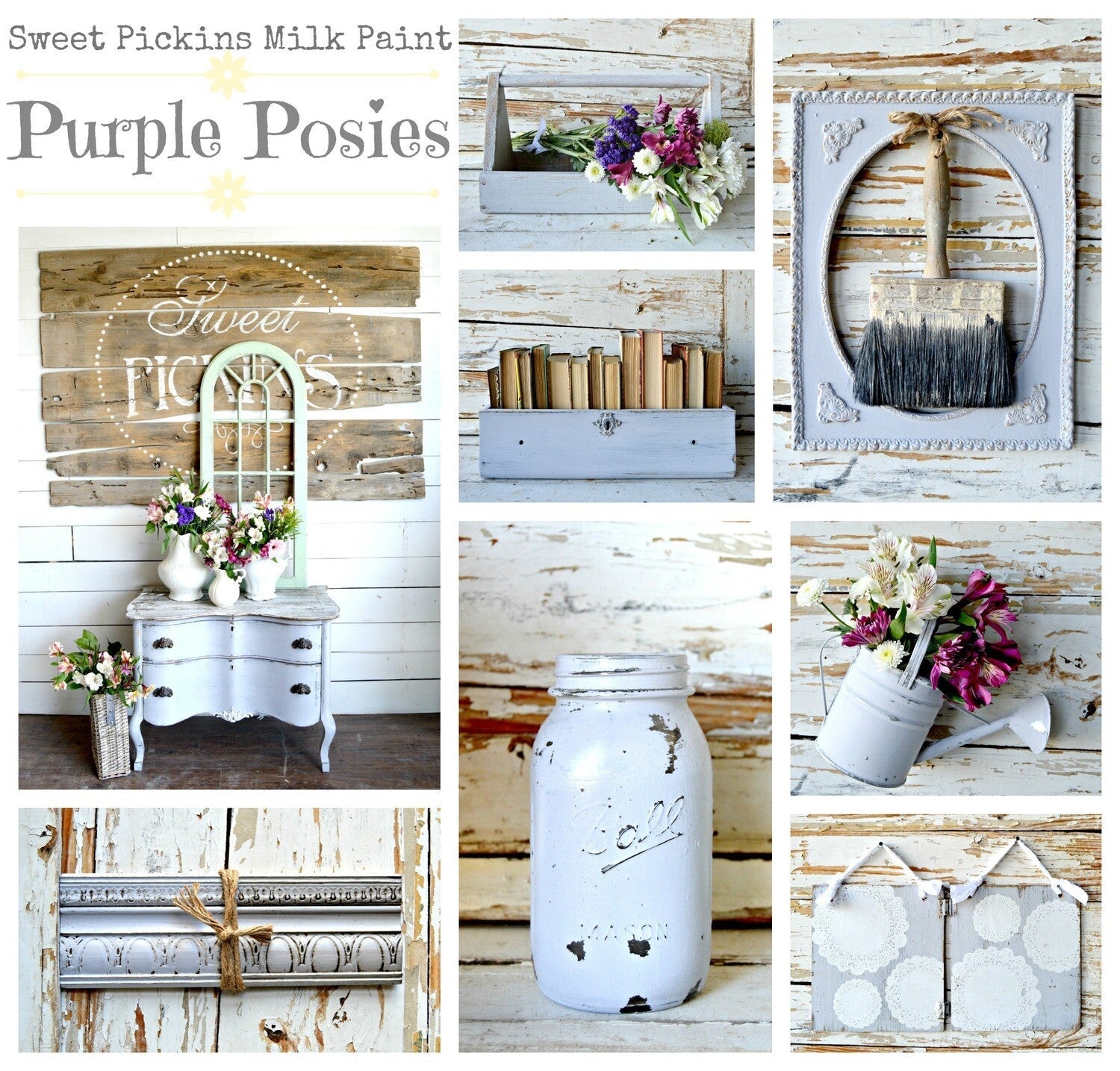 Sweet Pickins Purple Posies Milk Paint - Food Safe & VOC Free